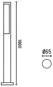 Stalp exterior IP54, LED H-180cm Beret 75524