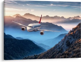 Tablou - Avion peste crestele montane (70x50 cm)
