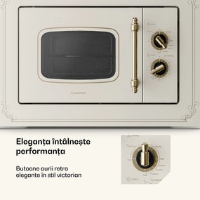 Klarstein Victoria 20, cuptor cu microunde încorporabil, 20 l, 800 W, grill: 1000 W, alb-mat