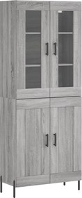 vidaXL Dulap înalt, gri sonoma, 69,5x34x180 cm, lemn compozit