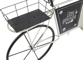 Stand decorativ alb, cu rafturi din metal , tip "Retro Bicycle"