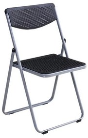 Scaun pliabil pentru living, bucatarie si camping HouseXL™ Black Folding Chair 3300, Dimensiuni 45X43X83 cm, Design ergonomic, Picioare metalice,