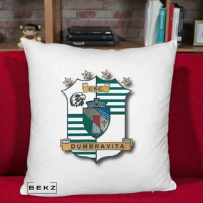 Perna Personalizata CSC Dumbravita Fotbal, 40x40 cm, Alb Pufos, Husa Detasabila, Perna Inclusa, BEKZ®