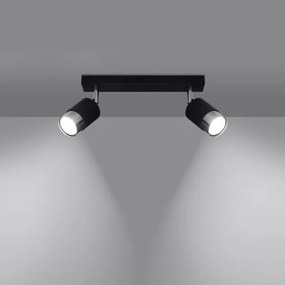 Spot NERO 2xGU10/40W/230V negru/crom lucios Sollux SL.1065
