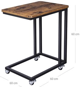 Măsuță laptop cu cadru metalic pe roți