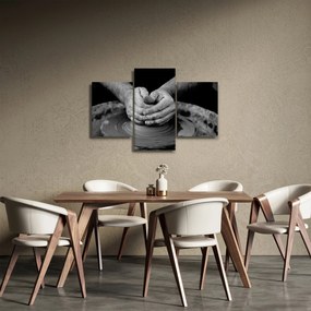 Tablou alb negru - producția de ceramică (90x60 cm)