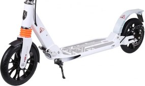 Trotineta din aluminiu cu frana pe disc NOVOKIDS™ Plexus EVO PRO, Maxim 100 kg, Frana si suspensie duble, Diametru roata 200 mm, Alb