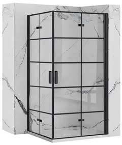 Cabina de dus dreptunghiulara cu usi pliabile Rea Molier 80x90 negru