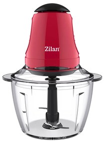 Mini tocator Zilan ZLN5619 Rosu, putere 200W, capacitate 1L, vas din sticla