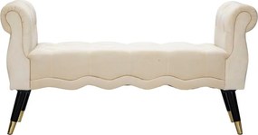 Bancă crem cu tapițerie din catifea Paris – Mauro Ferretti