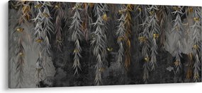 Tablou - Crenguțe de salcie, fundal negru (120x50 cm)
