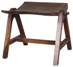 Taburet din lemn de mango, natur, H41/L41/W54 cm