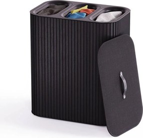Coș de rufe negru 3x30 l din bambus Tota Trio Luxe – Joseph Joseph