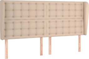 vidaXL Tăblie pat cu aripioare cappuccino 203x23x118/128 cm piele eco