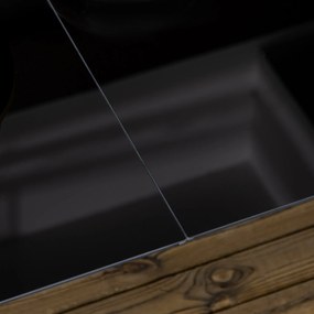 Outsunny Masă de Grădină cu Blat din Sticlă Temperată 150x90 cm pentru 6 Persoane, Masă de Luat Prânzul din Aluminiu pentru Exterior, Patio, Terasă, Balcon, Negru | Aosom Romania