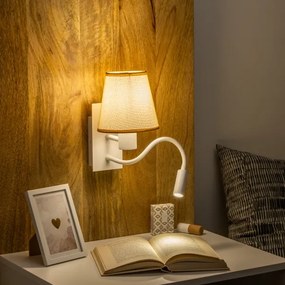 Lampă LED de perete Brilagi NUBILA 1xE27/25W/230V + LED/3W alb/maro deschis