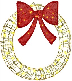 vidaXL Coroană cu 60 LED Alb cald 76 x 76 x 8 cm PET