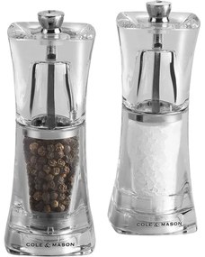Cole&Mason - Set 2 râșnițe sare și piper CRYSTAL, 12,5 cm
