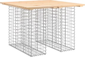 vidaXL Masă de grădină cu gabioane, 100x102x72 cm, lemn masiv de pin