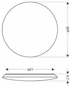 Plafonieră albă LED ø 28 cm Mega – Candellux Lighting