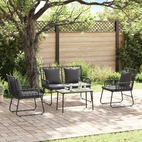 vidaXL Set de masă pentru grădină cu pernă 3 pcs Negru, Antracit
