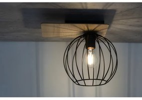 Lustră aplicată CYBER 1xE27/60W/230V lemn/neagră