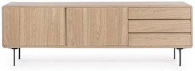 Comoda TV finisaj natural din lemn de Frasin, 160x40x50 cm, Widal Bizzotto