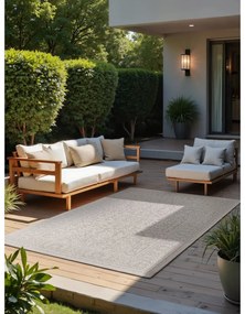Covor pentru exterior și interior gri/fildeș 200x290 cm Duet Kona – NORTHRUGS