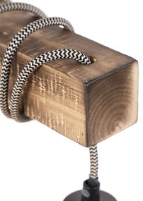 Lampă de perete industrială neagră cu lemn - Gallow