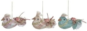 Set 6 ornamente brad Bird multicolor 15 cm x 7 cm