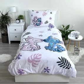 Lenjerie de pat pentru copii din bumbac pentru pat de o persoană 140x200 cm Lilo and Stitch – Jerry Fabrics