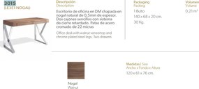 Birou elegant design modern Roxy AC-LE351-NOGAL