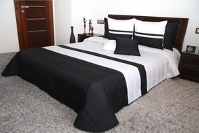 Cuvertură pentru pat dublu culoarea alb-negru Lăţime: 170 cm | Lungime: 210 cm