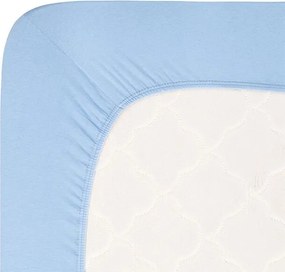 decoDoma Cearșaf elastic jersey cu elastan albastru 90 x 200 cm