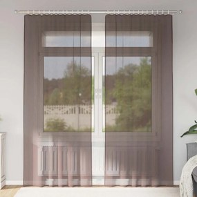 vidaXL Perdele Voile cu buzunare pentru bare 2 buc Maro