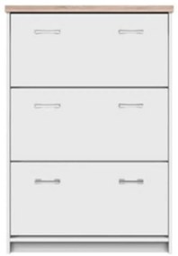 Pantofar 3K, PAL melaminat, alb/stejar sonoma, TOPTY