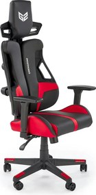 Scaun gaming NITRO, negru/rosu, piele ecologica/material textil, 66x68