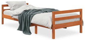 844485 vidaXL Cadru de pat, maro ceruit, 90x200 cm, lemn masiv de pin