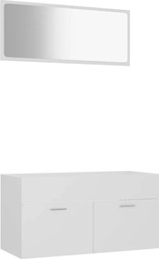 vidaXL Set mobilier de baie, 2 piese, alb, PAL