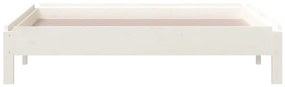 Pat stivuibil, alb, 90x200 cm, lemn masiv de pin Alb, 90 x 200 cm