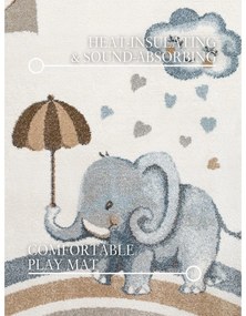 Covor pentru copii crem 120x170 cm Walk like an Elephant Rainy Party – Villeroy&amp;Boch