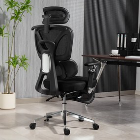 METACHAIR FOAM SEAT Scaun ergonomic, cotiere 6D, suport lombar reglabil, spătar reglabil înălțime, tetieră 2D, suport picioare, mecanism multifunctional inclinare/blocare, pivotant, Mesh, Negru