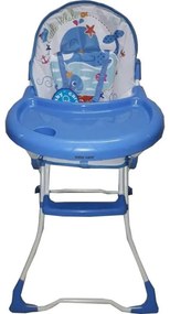 Scaun de masa pentru copii si bebe Baby Care™ ,pliabil, centura de siguranta, sezut comfortabil, masuta detasabila, Albastru