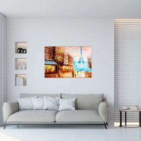 Tablou - Vremea ploioasă și Turnul Eiffel (90x60 cm)