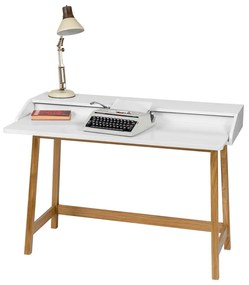 Birou cu blat alb Woodman St. James, alb-natural