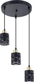 Lustră suspendată pe cablu ELEN 3xE27/35W/230V Ø 29 cm negru/auriu