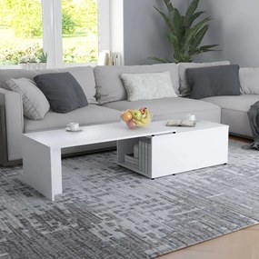 801337 vidaXL Măsuță de cafea, alb, 150 x 50 x 35 cm, PAL