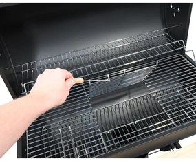 Grătar cu cărbuni, negru/lemn