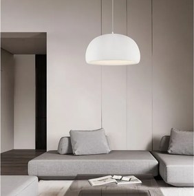 Lustra suspendata cu textura granulata Davo 50cm, alb piatra