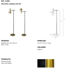 Lampa de podea eleganta design minimalist Golden